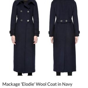 Mackage ‘Elodie’ Wool Coat in Navy